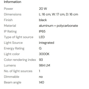 Aplica LED de exterior cu senzor de miscare IP65 Ladis - Img 7
