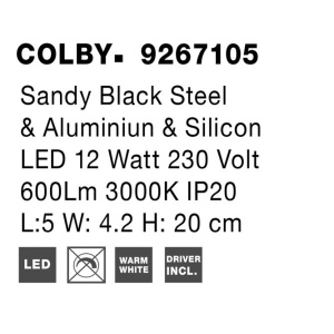 Aplica LED de perete design ambiental COLBY 12W - Img 8