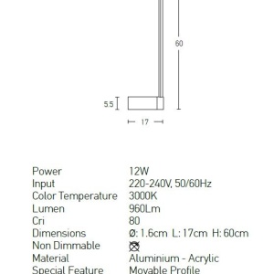 Aplica LED de perete design modern Laut auriu - Img 2
