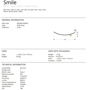 Aplica LED de perete design modern Smile - Img 6