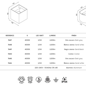 Aplica LED de perete iluminat exterior ambiental IP54 DAVOS neagra 136232 universul-luminii.ro