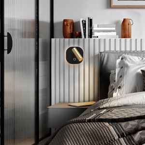 Aplica LED design modern Biblos negru, auriu - Img 2