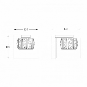 Aplica LED design modern GEM argintiu W0389-01A-B5AC ZL - Img 2