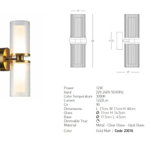 Aplica LED dimabila design modern decorativ Luxury auriu 149932 universul-luminii.ro