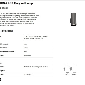 Aplica LED exterior iluminat arhitectural IP65 THON-2 82542 universul-luminii.ro