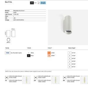 Aplica LED exterior IP65 KOV 2L Black round 12W 2700K - Img 5