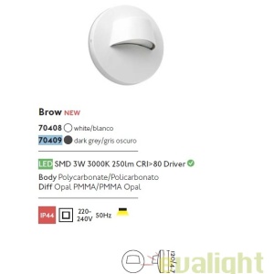 Aplica LED iluminat exterior design minimalist BROW gri inchis 70409 48752 universul-luminii.ro
