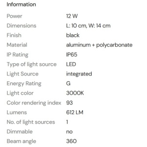 Aplica LED iluminat exterior IP65 Gardenia 12W - Img 5