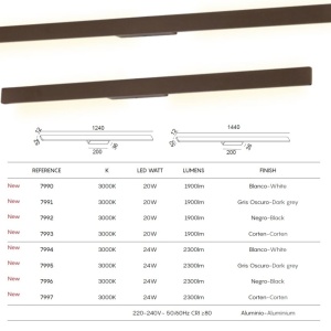 Aplica LED iluminat exterior liniar IP54 LOTUS 24W negru 135802 universul-luminii.ro