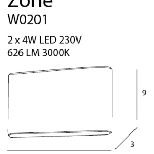 Aplica LED lumina ambientala up/down, protectie IP44 Zone alb - Img 2