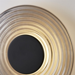 Aplica LED metal negru mat sticla fumurie Cleo, 3, universul-luminii.ro