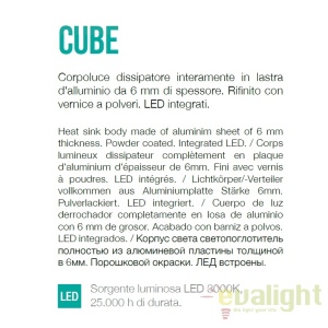 Aplica LED moderna cu lumina ambientala up/down CUBE AP1 SMALL 161785 51442 universul-luminii.ro