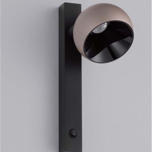 Aplica LED moderna stil minimalist LUSA negru/cafeniu 160182 universul-luminii.ro