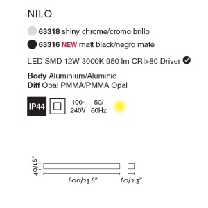 Aplica LED oglinda Baie IP44 stil modern liniar NILO-1 neagra 63316 89792 universul-luminii.ro