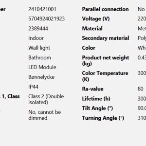 Aplica LED pentru baie oglinda/tablou IP alb 125432 universul-luminii.ro
