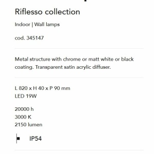 Aplica LED pentru oglinda baie IP54, RIFLESSO AP D82 negru 165612 universul-luminii.ro