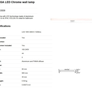 Aplica LED pentru oglinda baie moderna IP44 VOLGA 18W 83092 universul-luminii.ro