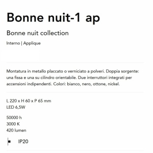 Aplica LED stil minimalist Bonne nuit-1 ap alama 165362 universul-luminii.ro