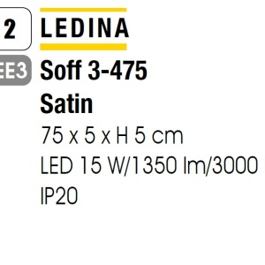 Aplica liniara LED pentru oglinda baie Ledina, satin chrome finish, 75cm 94152 universul-luminii.ro