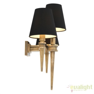 Aplica LUX cu 3 brate din alama finisaj vintage, Waterloo Triple 110990 HZ 54582 universul-luminii.ro