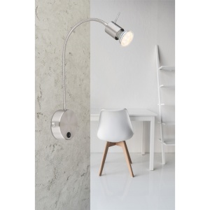 Aplica minimalista cu brat flexibil si Spot MILLY nickel 105772 universul-luminii.ro