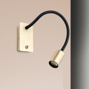 Aplica minimalista cu reader LED directionabil Kurt alama 98742 universul-luminii.ro