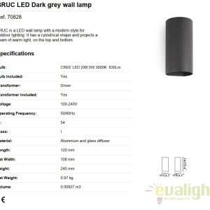 Aplica moderna LED exterior Up/Down IP54 BRUC 70828 58792 universul-luminii.ro