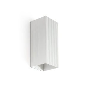 Aplica perete aluminiu striat alb, 2xGU10, LUNE square