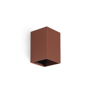 Aplica perete aluminiu striat maro teracota, 1xGU10, LUNE square