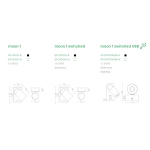 Aplica perete cu 1 spot directionabil Moon Switch, bronz - Img 5
