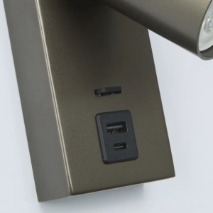 Aplica perete cu 1 spot directionabil Moon USB Switc, bronz - Img 4