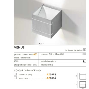 Aplica perete cu lumina ambientala Venus alb 70592 universul-luminii.ro