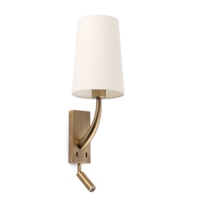 Aplica perete cu reader LED design clasic REM auriu/alb 84022 universul-luminii.ro