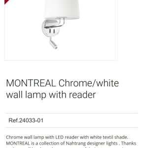 Aplica perete cu reader LED moderna design elegant MONTREAL crom/alb 92032 universul-luminii.ro