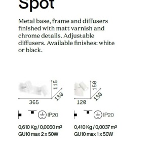 Aplica perete design modern minimalist Spot ap2 negru - Img 3