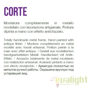 Aplica perete design rustic CORTE AP2 RUGGINE 057200 43522 universul-luminii.ro