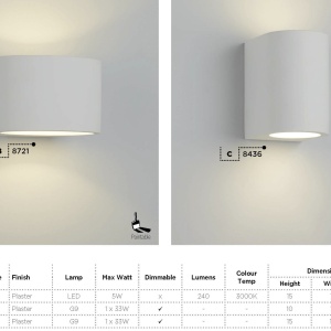 Aplica perete LED moderna iluminat ambiental Gypsum 8834 SRT - Img 4