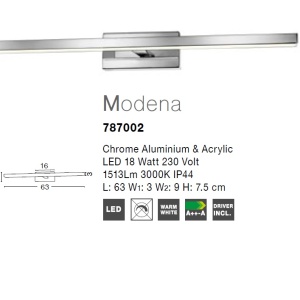 Aplica perete LED pentru baie IP44 Modena 18W NVL-787002 77342 universul-luminii.ro