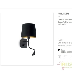 Aplica perete moderna cu reader LED directionabil NORDIK AP2 158242 - Img 3