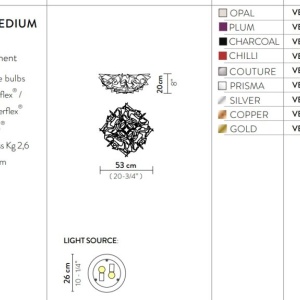Aplica perete sau tavan design unicat realizat manual Veli Medium Prisma, 53cm 123122 universul-luminii.ro