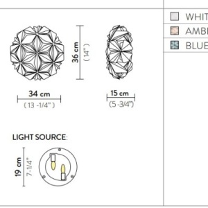 Aplica perete sau tavan design unicat realizata manual La Vie Mini Amber 123552 universul-luminii.ro