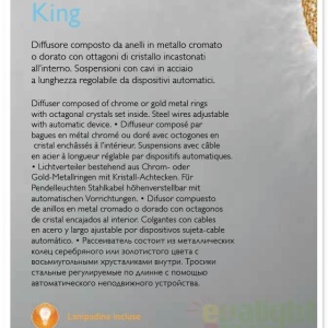 Aplica, Plafonier cristal Venezian diam 25,5cm KING PL3 CROMO 075389 52282 universul-luminii.ro