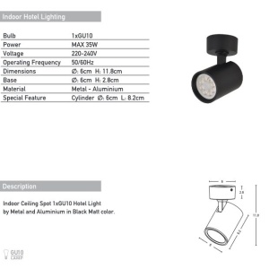 Aplica Spot aplicat GU10 LED Minimal negru 155082 universul-luminii.ro