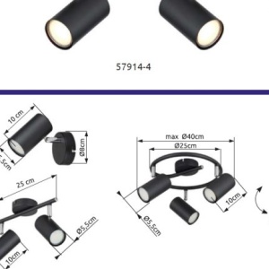 Aplica/Spot directionabil stil minimalist ALLVI negru 239972 universul-luminii.ro