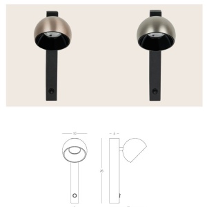 Aplica spot LED directionabil BRUSHED CHAMPAGNE GOLD ZB-25340 171172 universul-luminii.ro