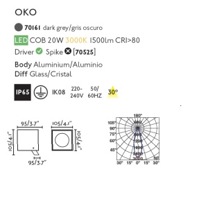 Aplica tip Proiector LED de exterior IP65 OKO 82012 universul-luminii.ro
