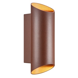 Aplica up/down de perete pentru iluminat exterior IP54 Nico round 22 ruginiu