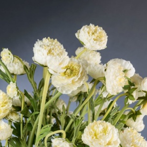 Aranjament floral, decor festiv design LUX, BABILON RANUNCOLO BIG 95cm, alb - Img 3