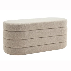 Bancheta cu spatiu de depozitare, Tesatura Boucle Taupe, VOQUE 115cm A-46684 VC