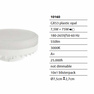 Bec decorativ cu filament LED GX53 7,5W 3000K 10160 GL 88172 universul-luminii.ro